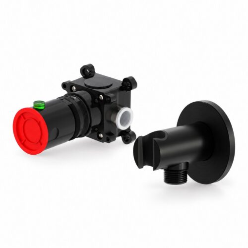 Soporte mural para ducha negro canón de fusil acero inox 316L