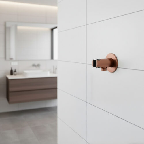 Soporte de pared para teleducha oro rosa en acero inoxidable 316L