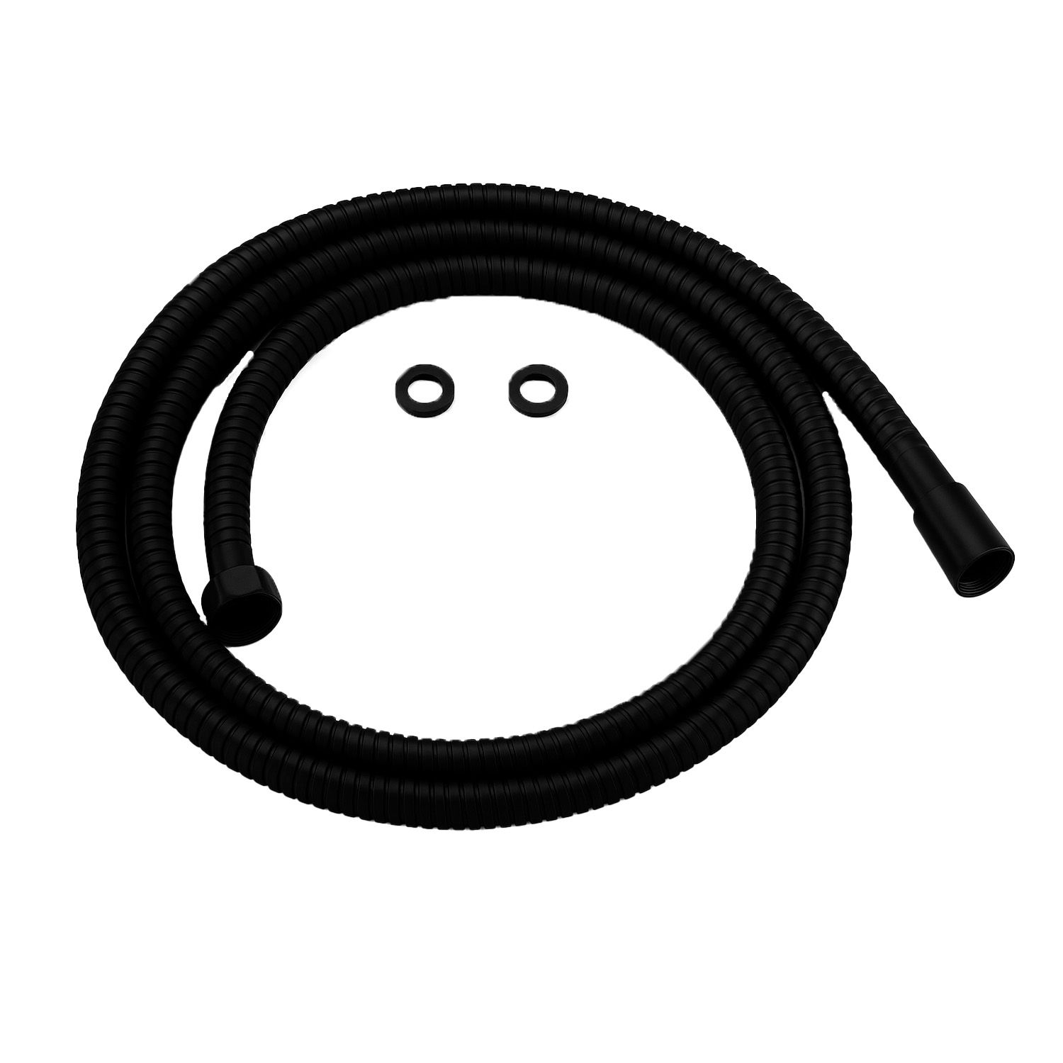 Tubo flexible negro de goma para ducha inox