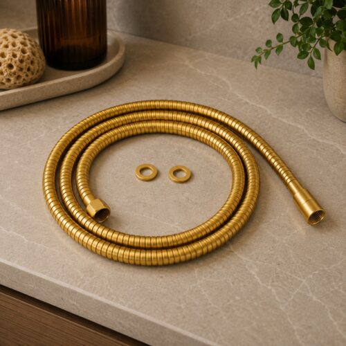 Tubo flexible para ducha oro acero inox 316L resistente a corrosión